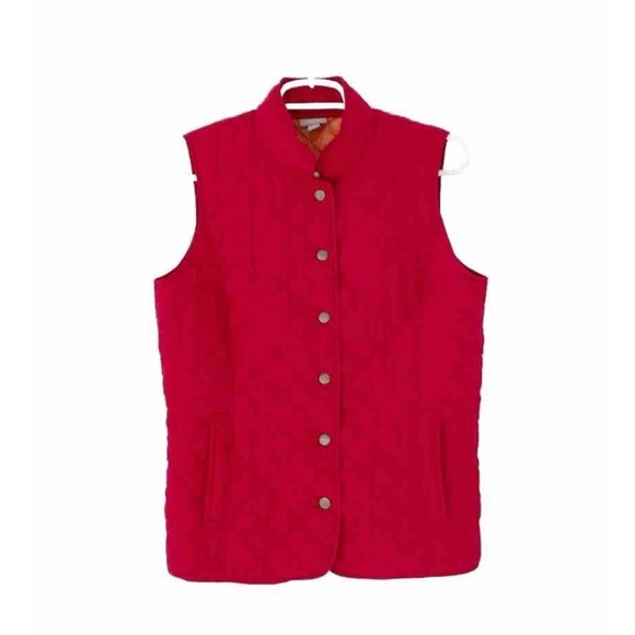 J. Jill Jackets & Blazers - J.JILL vest size S red quilted pockets snap closure